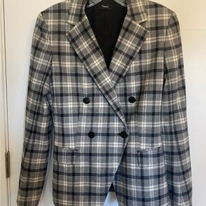 Theory Checkered Double-Breasted Blazer